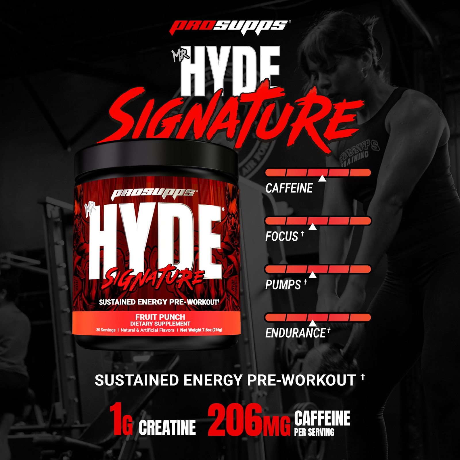 PROSUPPS Mr. Hyde Signature Pre Workout Powder with Creatine, Beta Alanine