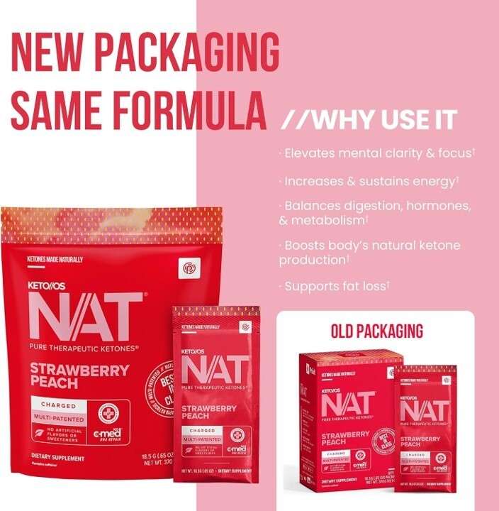 PRUVIT ketone drink Keto Nat STRAWBERRY PEACH Charged FREE SHIPPING
