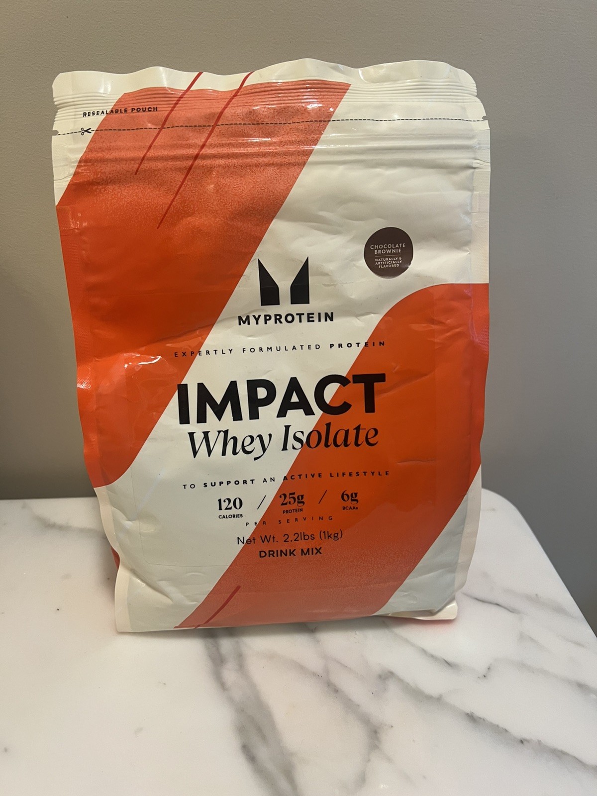 MyProtein Impact Whey Isolate Protein Drink Mix – Chocolate Brownie – 12/2026