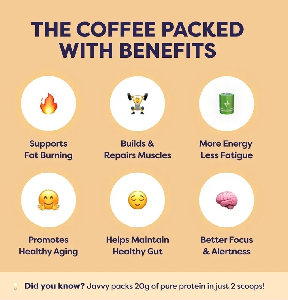 Javvy Protein Coffee Powder Cookie Dough 20 Servings 12.9 oz Prebiotics
