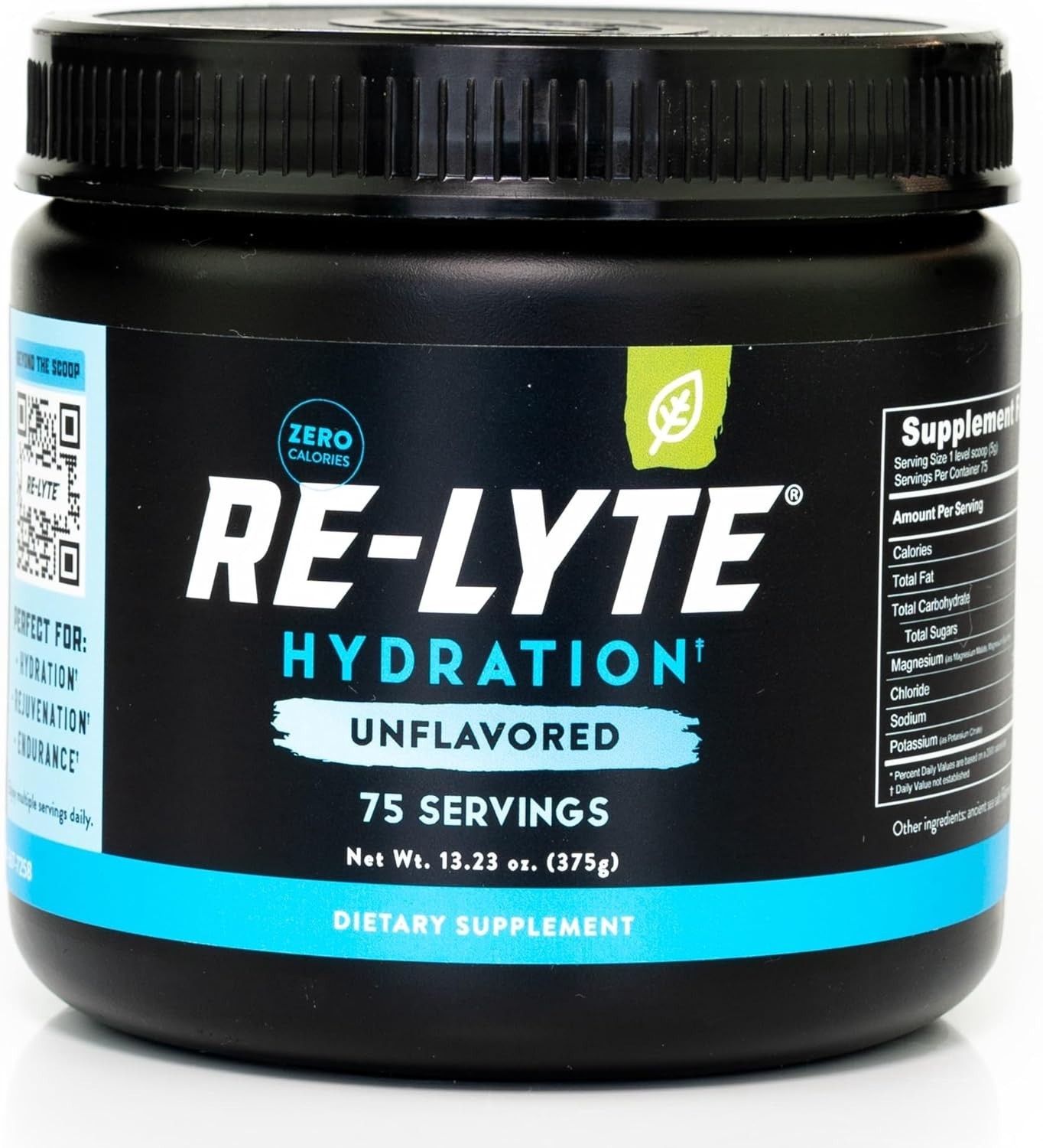 Redmond Re-Lyte Hydration Electrolyte Mix Unflavored 75 Servings BRAND NEW!