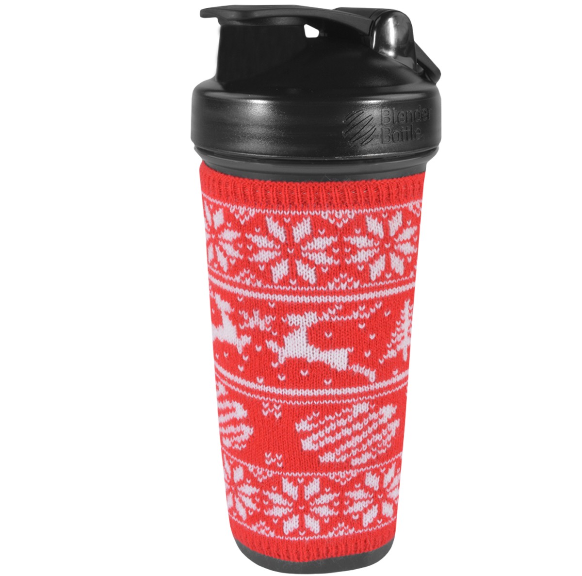 Blender Bottle Special Edition Knitted Winter Sweater Bottle Sleeve – Red