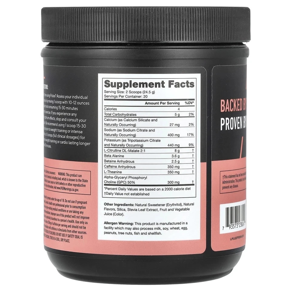 Legion Pre-Workout Drink – Fruit Punch 490 g/1.08 lbs Each (Pack of 3)