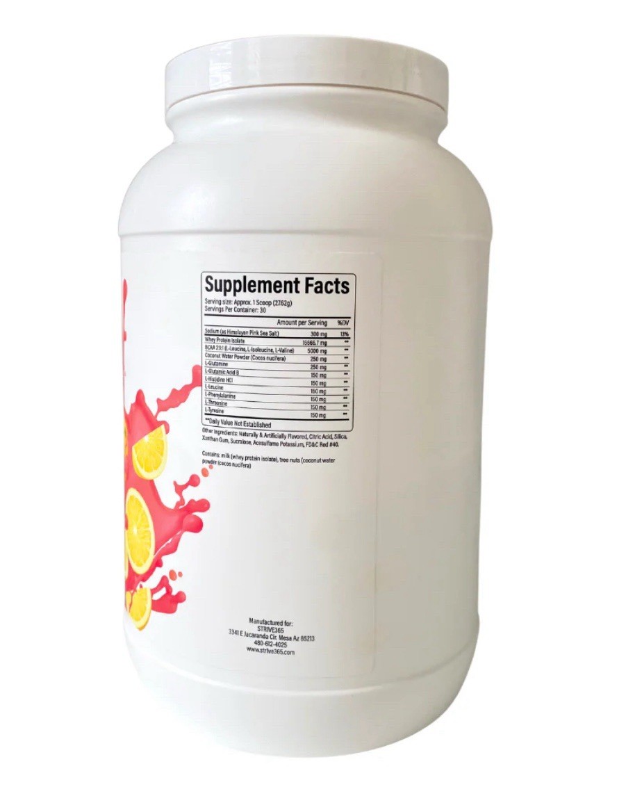 Whey Protein Powder – Pink Lemonade Flavor – Muscle Growth & Recovery 2lb Str1ve