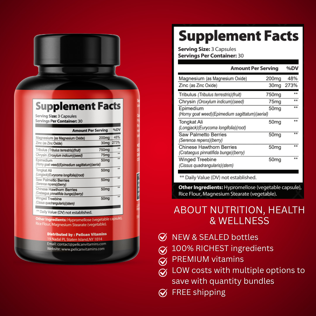 Manboa- Bodybuilding & Men’s Health Support- 4 Bottles- 360 Capsules