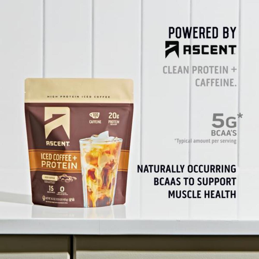 1/27 Ascent Iced Coffee Protein Powder – High Protein Coffee Powder, 20 g Protei