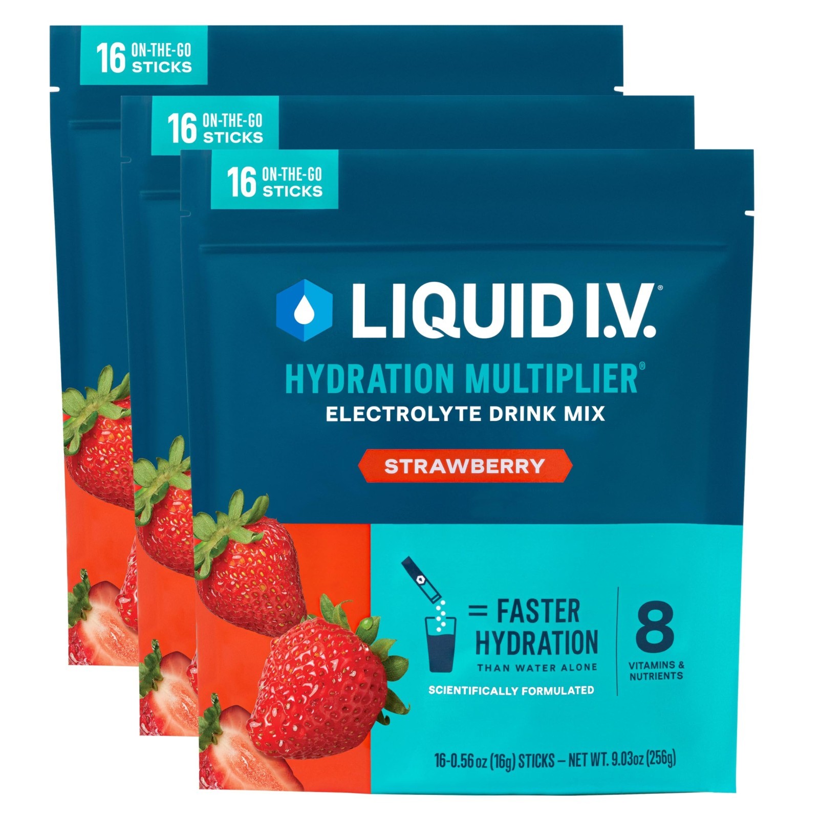 Electrolyte Hydration Powder, Strawberry Flavor, 48 Pack – Instant Energy Boost