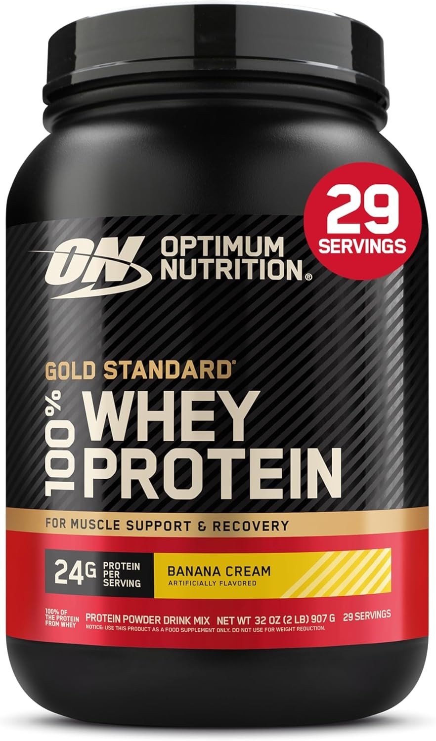 24g Protein per Serving – Gold Standard Whey Powder – Banana Cream – 2 Pounds