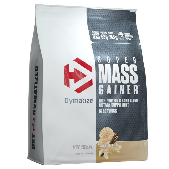 Dymatize Super Mass Gainer, Gourmet Vanilla, 52g Protein, 12 lb