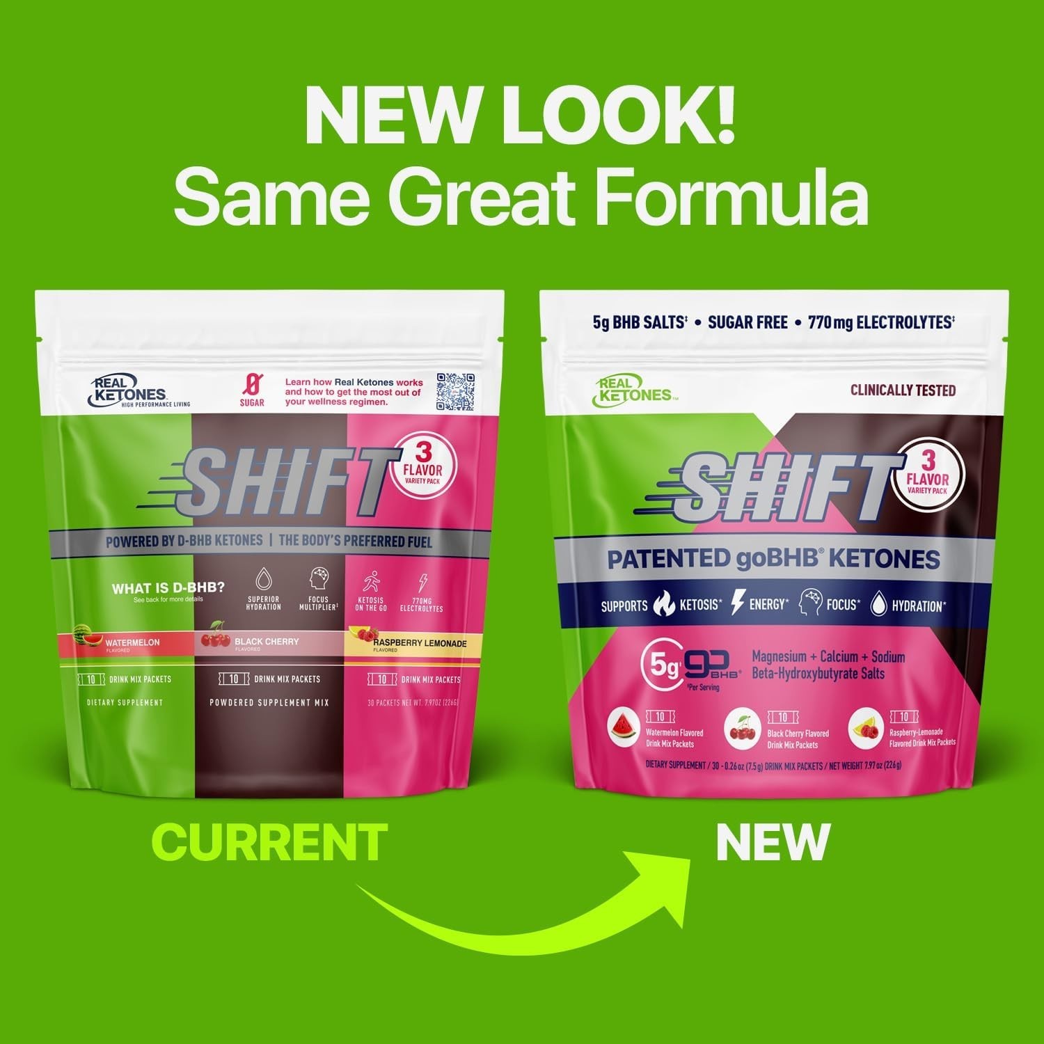 Advanced Keto BHB Drink Mix: 30ct Variety Pack Electrolytes Powder, No Sugar