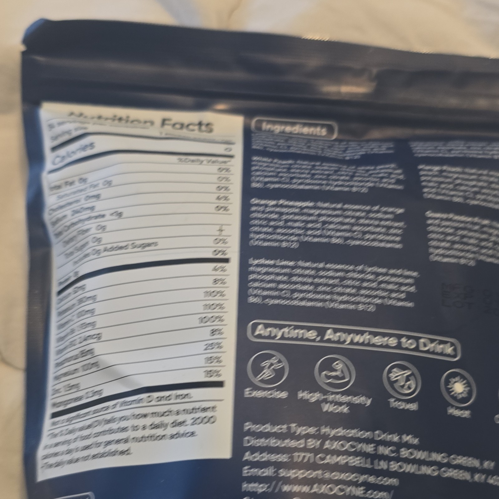 AXOCYNE Electrolytes Drink Mix Powder Packets Variety 34 Sticks Sugar Free