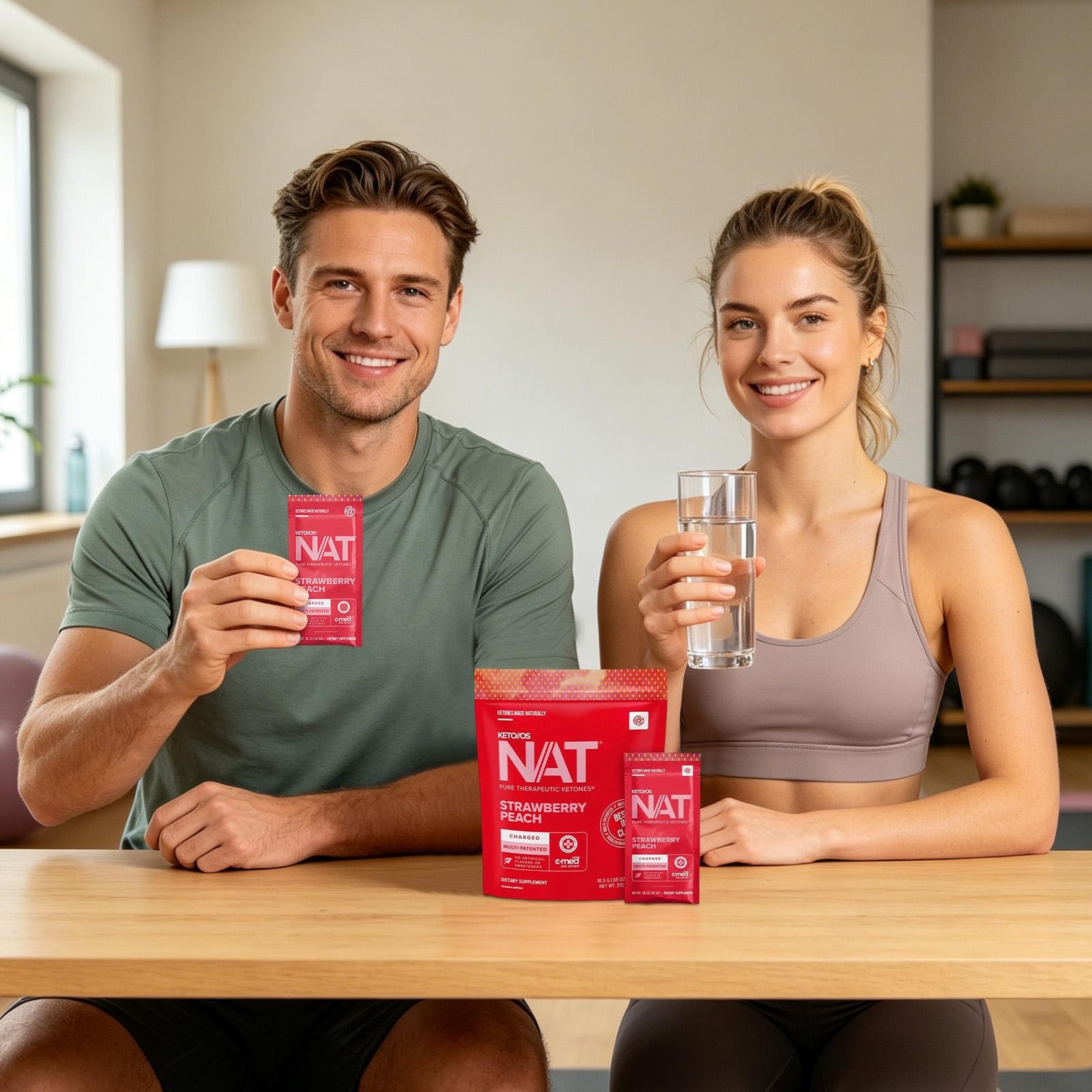 Pruvit Keto OS NAT Strawberry Peach Charged Ketones 20 Packs