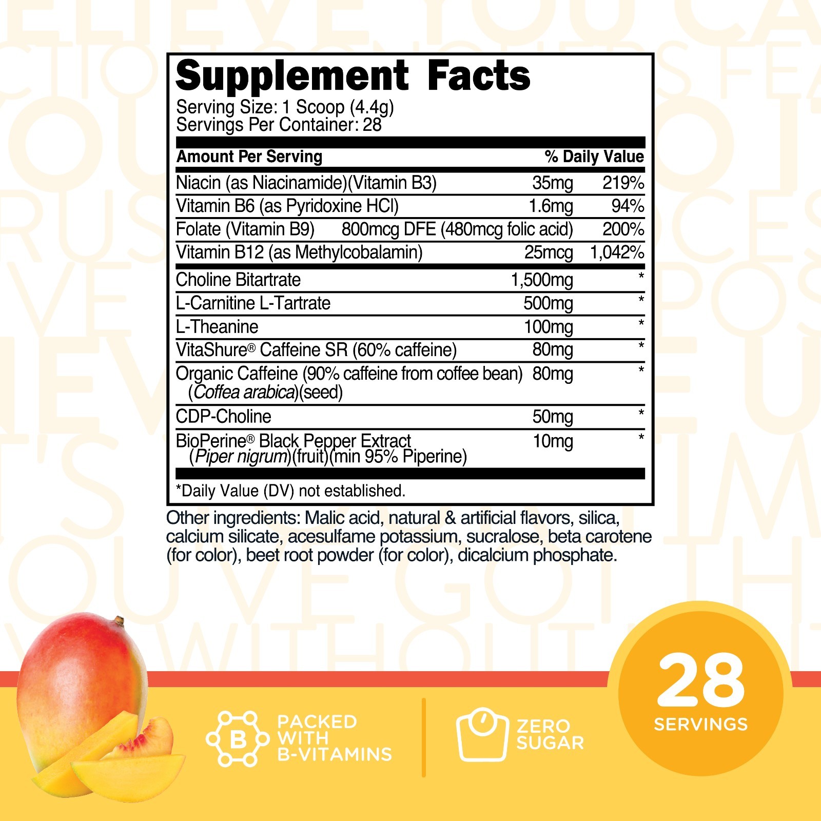 TransformHQ Everyday Boost Shot 28 Servings (Peach Mango) – Non-GMO, Gluten-Free