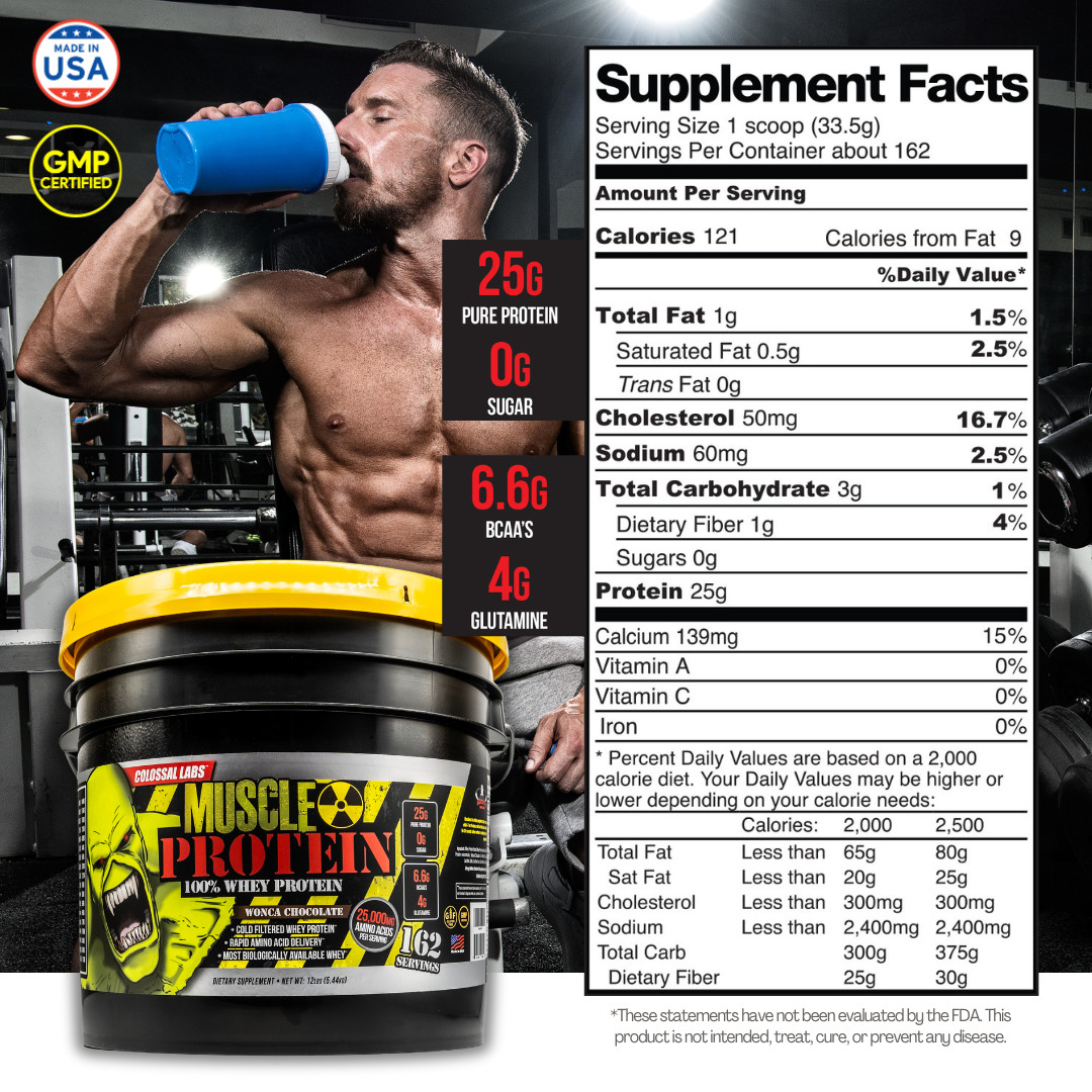 Whey Protein Muscle Powder with 25g Protein, 162 Servings, 12LB,