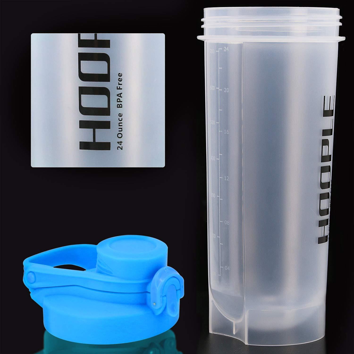 Protein Shaker Bottle Gym Sports Water Smoothie Mixer Cups Blending Ball 24 oz