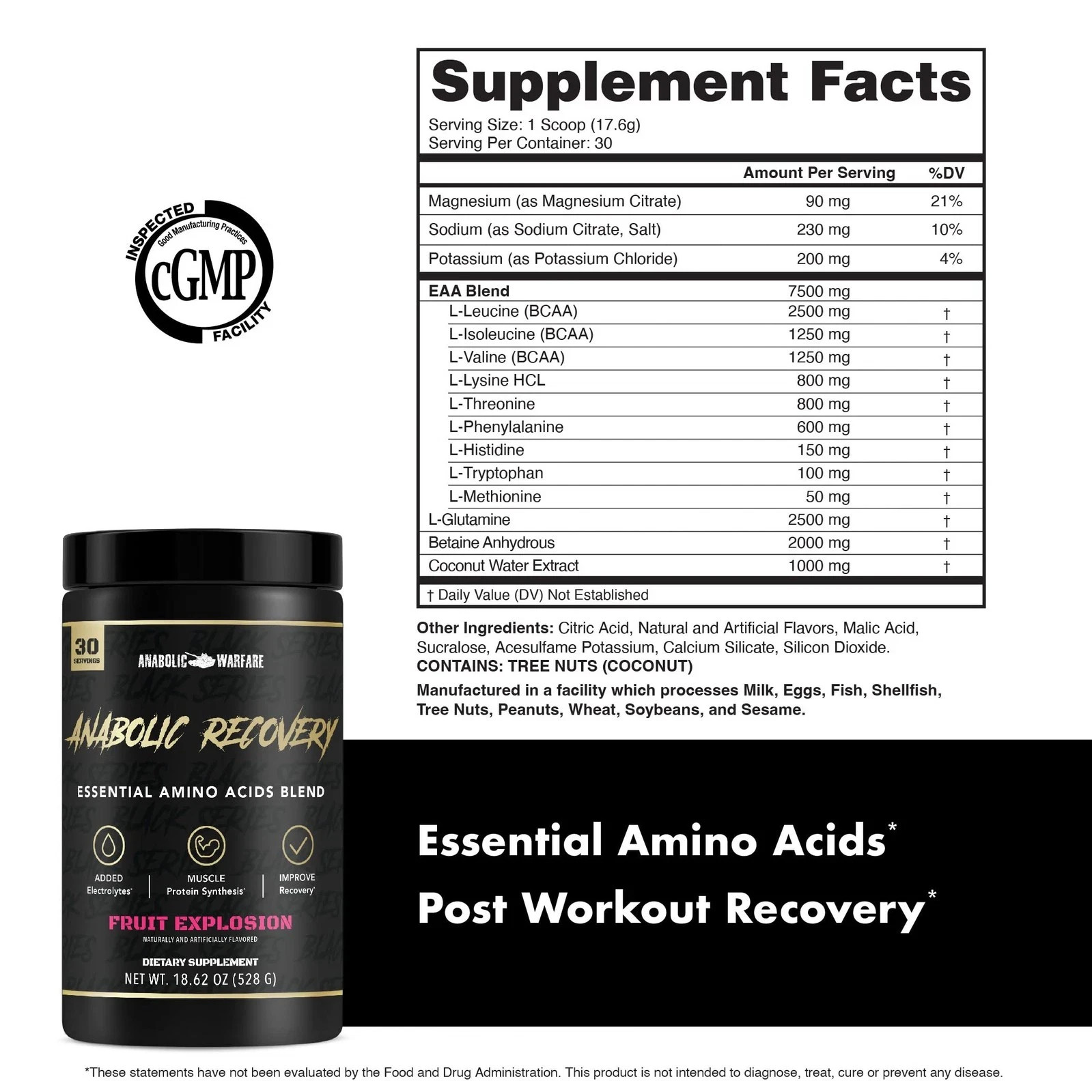 Anabolic Warfare Anabolic Recovery Essential Amino Acid Blend – Post-Workout …