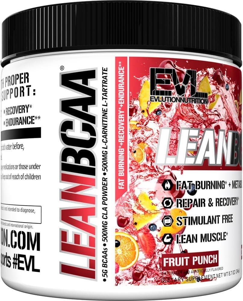 Stimulant Free Lean BCAA Powder for Muscle Recovery and Fat Burn – Fruit Punch