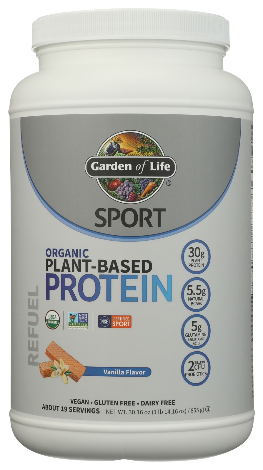 Garden Of Life Vanilla Sport Plant-Based Protein 28.4 Oz Tub 1 Pack