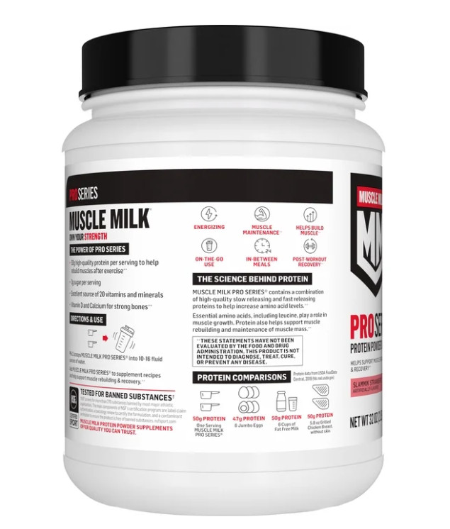 Muscle Milk Pro Series Protein Powder, Strawberry, 2 lb