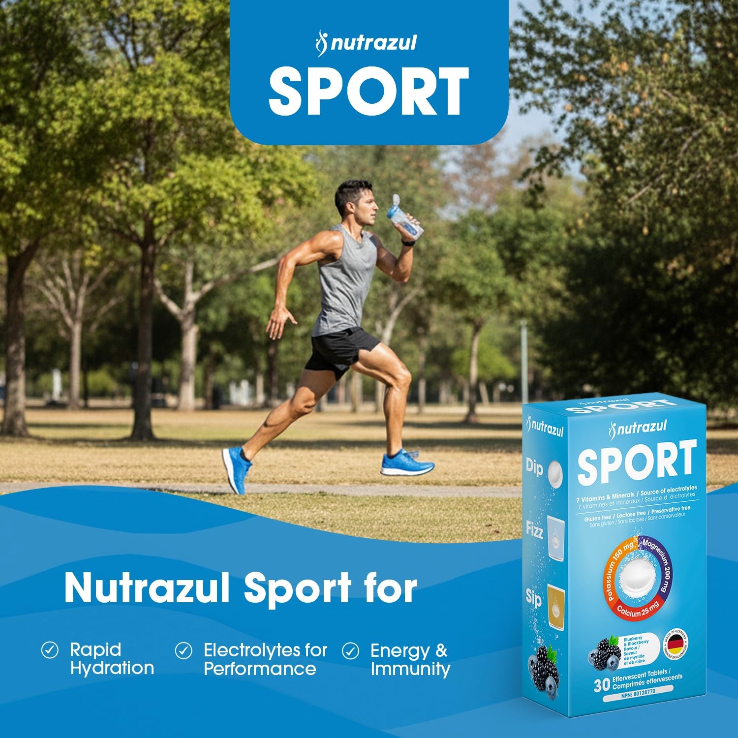 nutrazul Sports Effervescent Tablets, Electrolytes & 7 Vitamins & Minerals,…