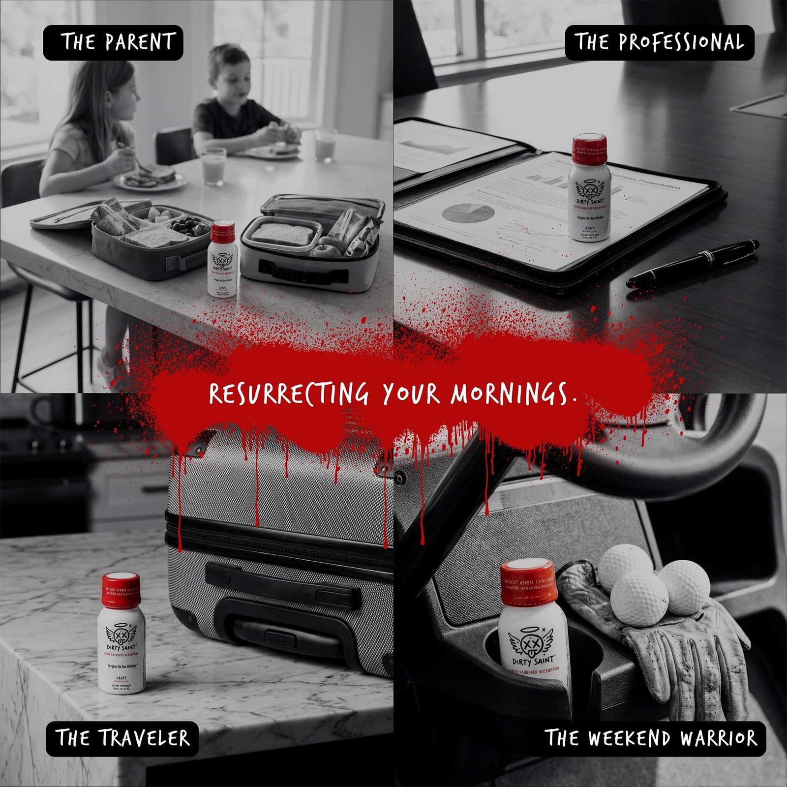 DIRTY SAINT Rapid Hangover Recovery Shot – Morning After Formula – B12 + NAC + E