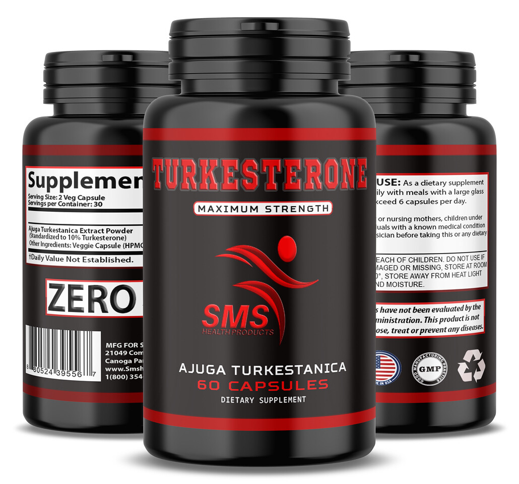 TURKESTERONE 1200mg AKA Ajuga Turkestanica Standardized to 10% 60 Caps Best