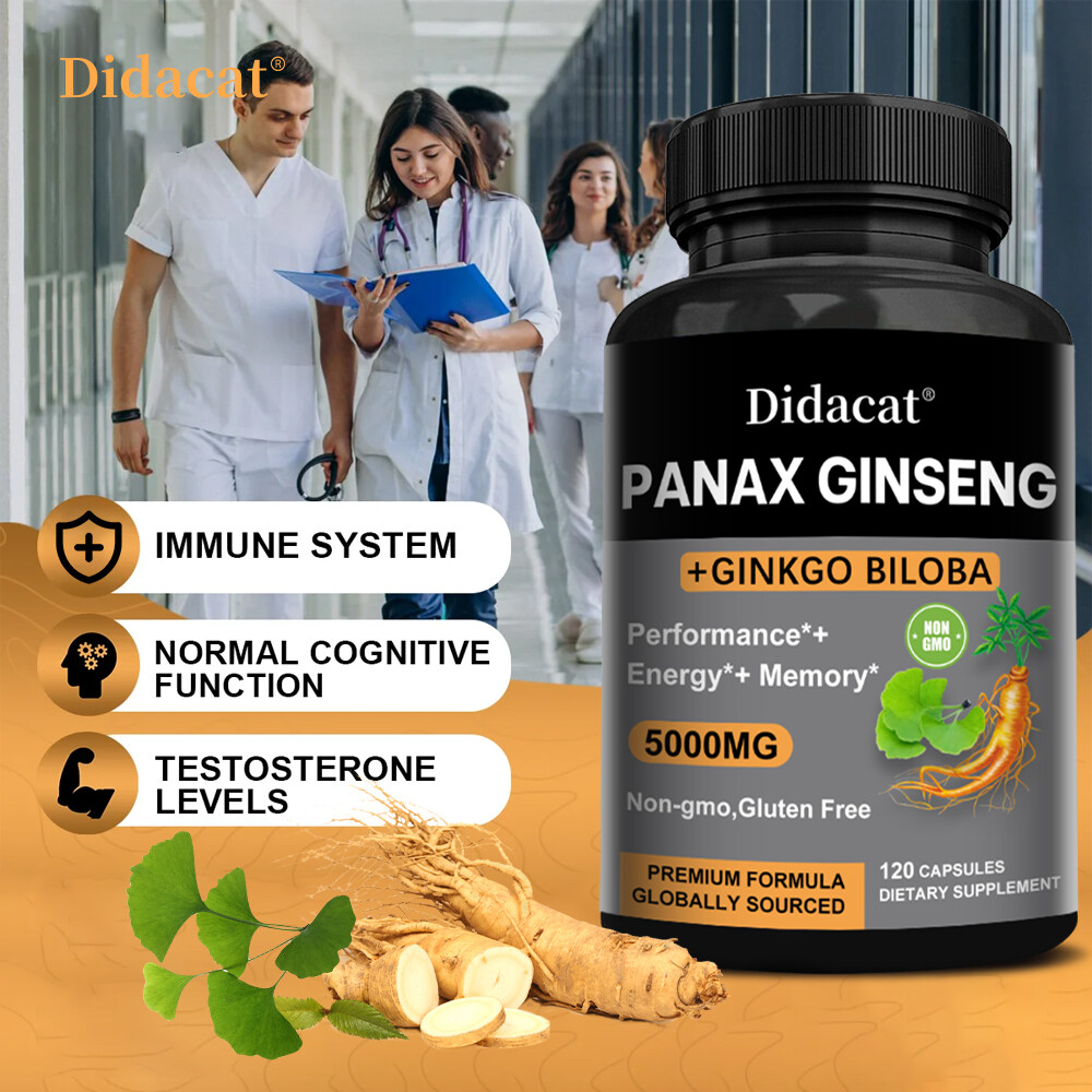Ginseng + Ginkgo for Brain Function, Blood Circulation,Performance Energy Memory