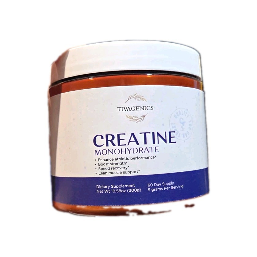 TIVAGENICS Creatine Monohydrate Powder Muscle Gain 300g 60 Day 5g Serving