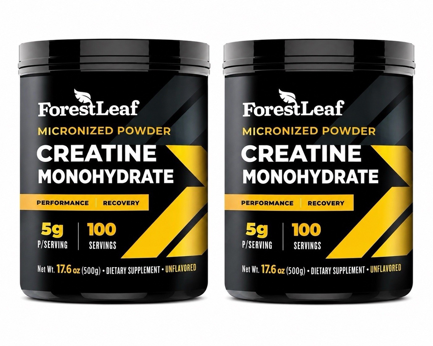 2 ForestLeaf Micronized Creatine Monohydrate Powder Unflavored 5G Serving