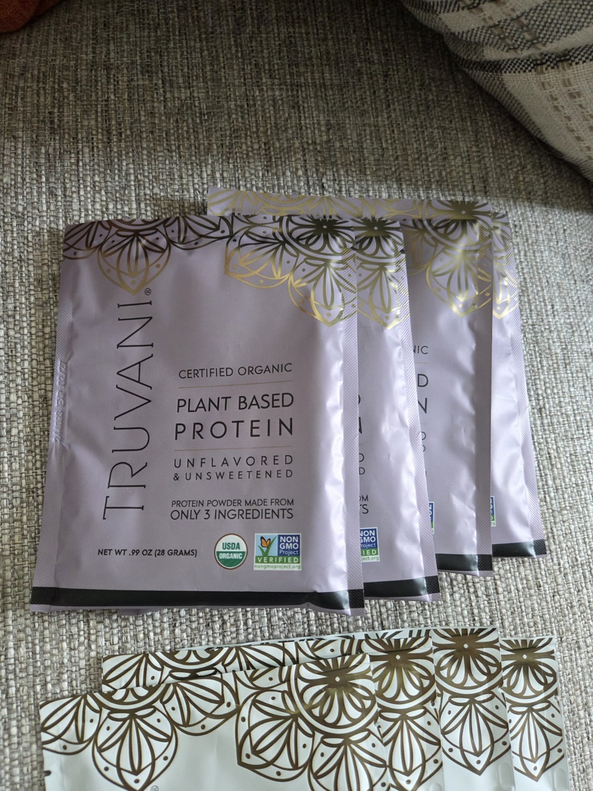 Truvani Certified Organic Non-GMO Plant-Based Protein Powder Sample Pack
