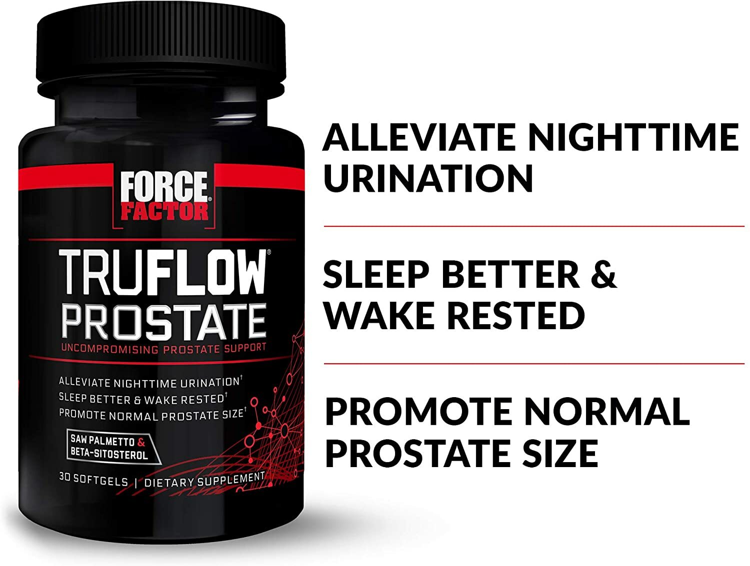 Force Factor TruFlow Prostate Health Support Supplement Men – Beta Sitosterol
