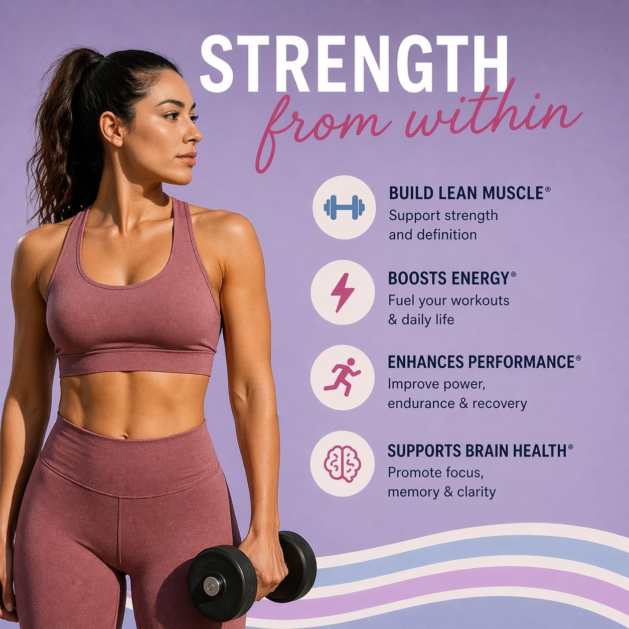Vegan Creatine Monohydrate Powder for Women – 3g per Serving, Muscle Support, 70