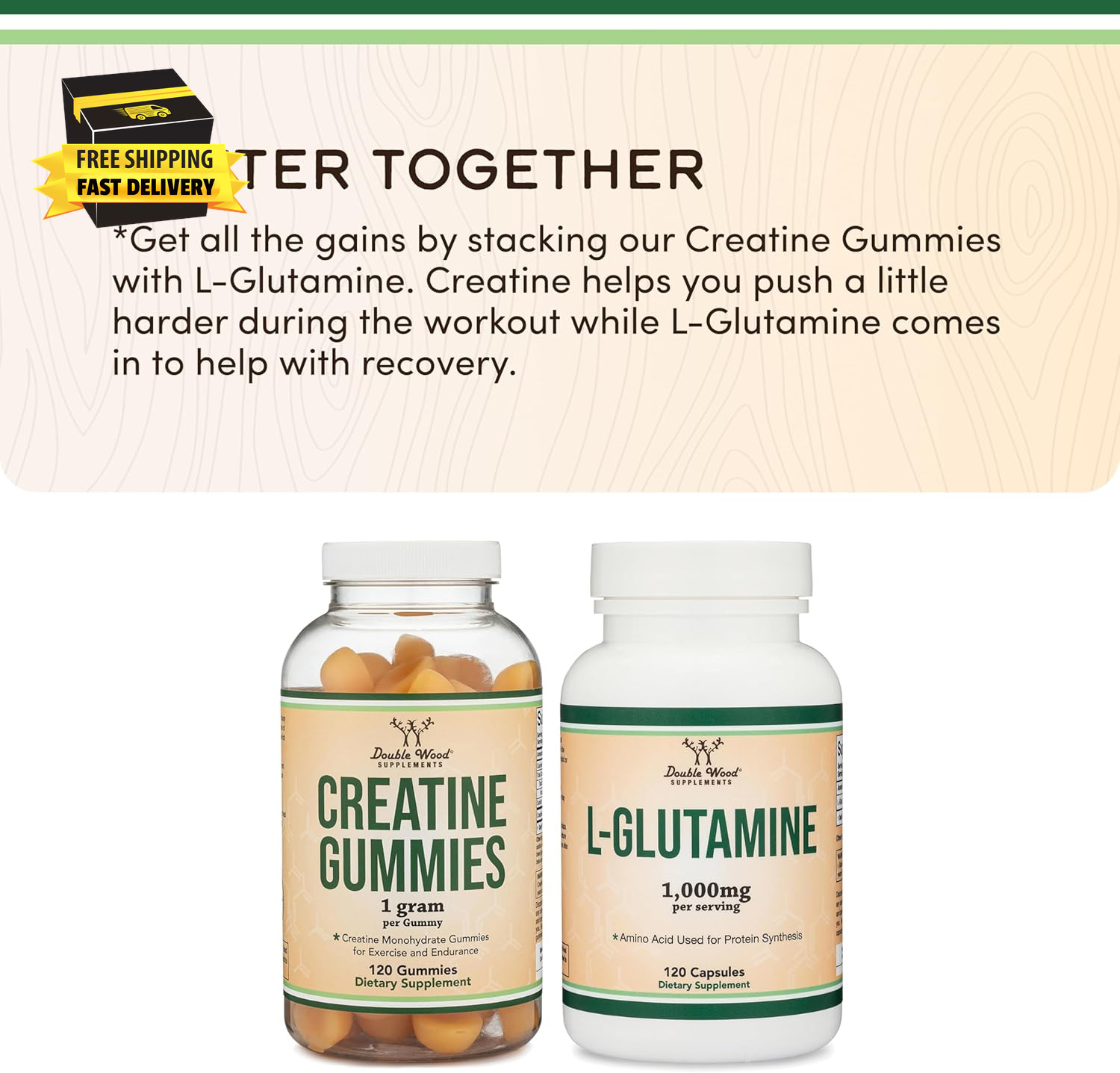 Creatine Monohydrate Gummies – 1G per Serving, 120 Count – No Fillers, Vegan Saf