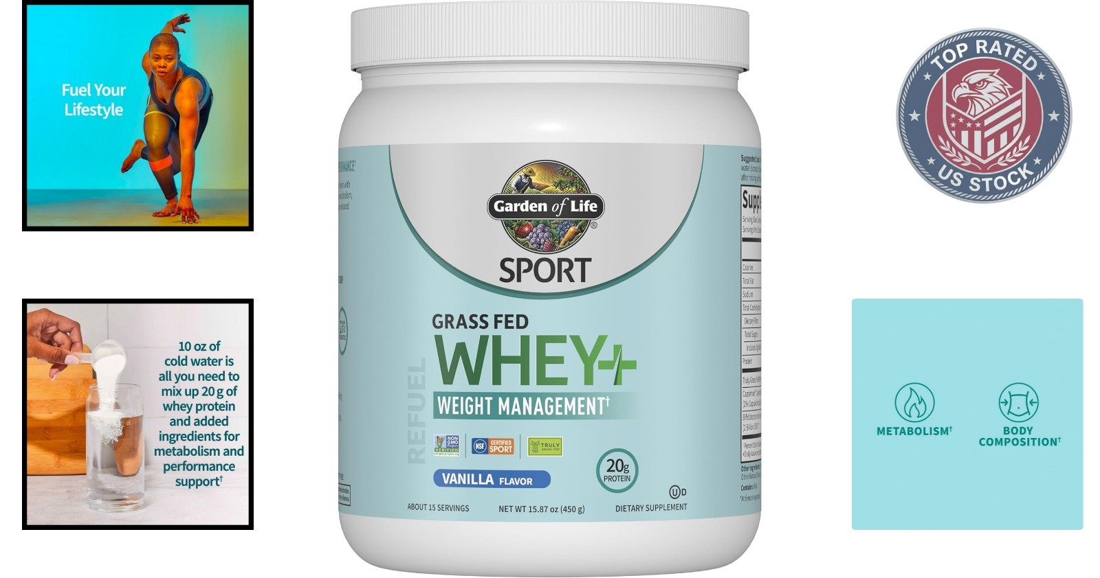 Grass Fed Whey Protein Isolate Vanilla 15.87 Oz | Weight Management & Muscle …