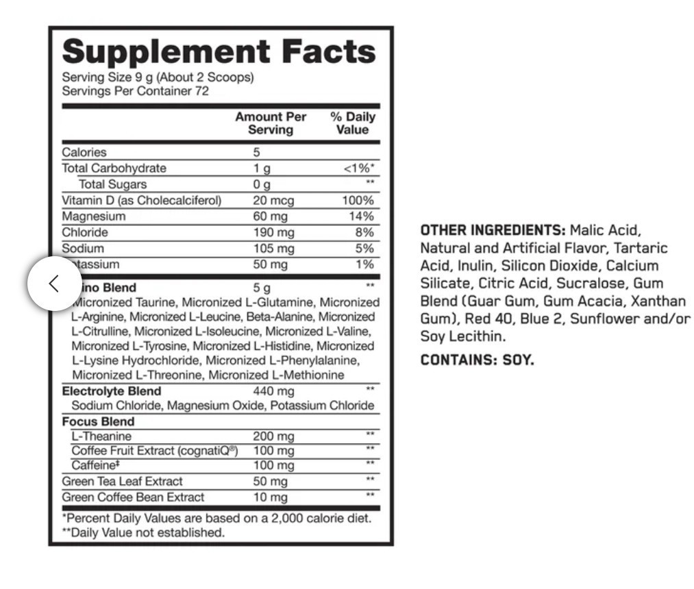 72 Servings 1.42 Lb Optimum Nutrition Amino Energy Grape 22.85 oz 12/22/2027