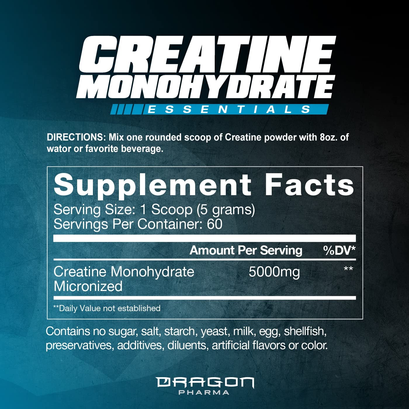 DRAGON PHARMA Creatine Monohydrate, Aid Muscle 10.58 Ounce (Pack of 1)