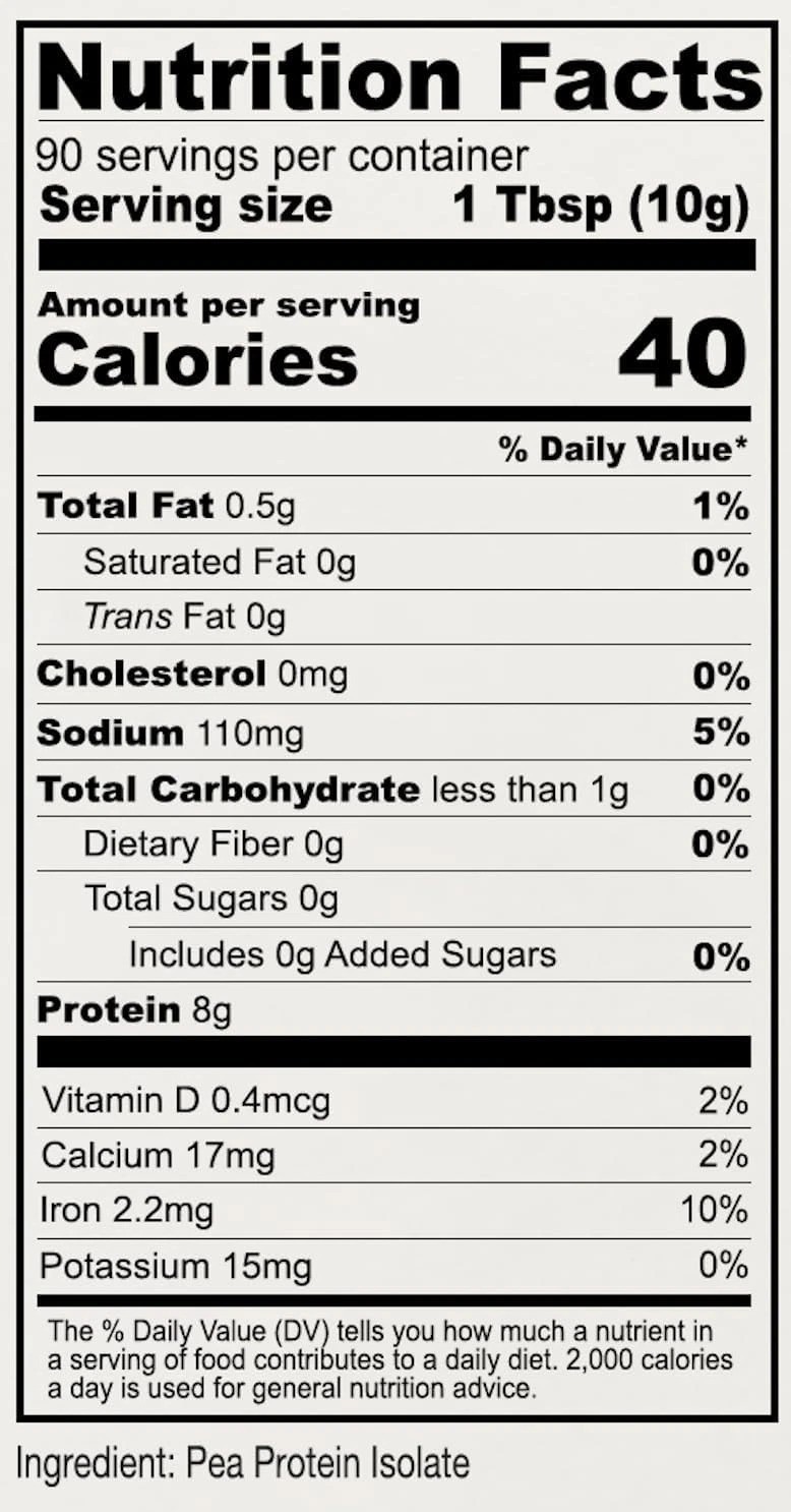 Plant-Based 2 lb Unflavored Pea Protein – Ideal for Smoothies & Baked Goods
