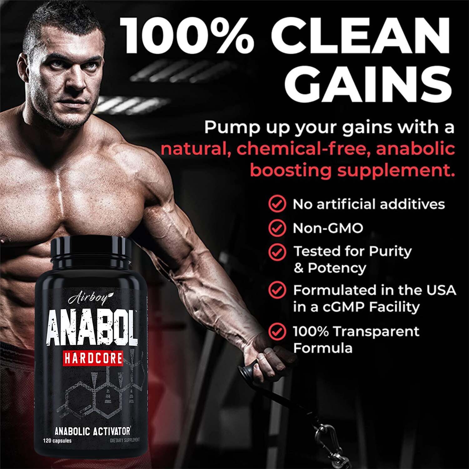 120pcs Anabolic Activator- Muscle Builder,Testosterone Booster, Energy Endurance