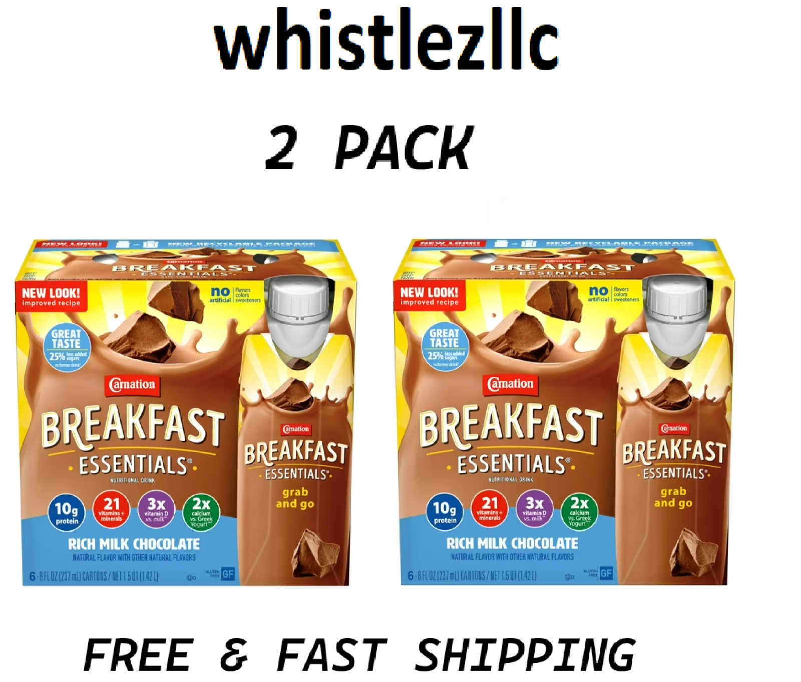 Carnation Breakfast Essentials Rich Milk Chocolate Shake,8 floz each,12 Ct Total