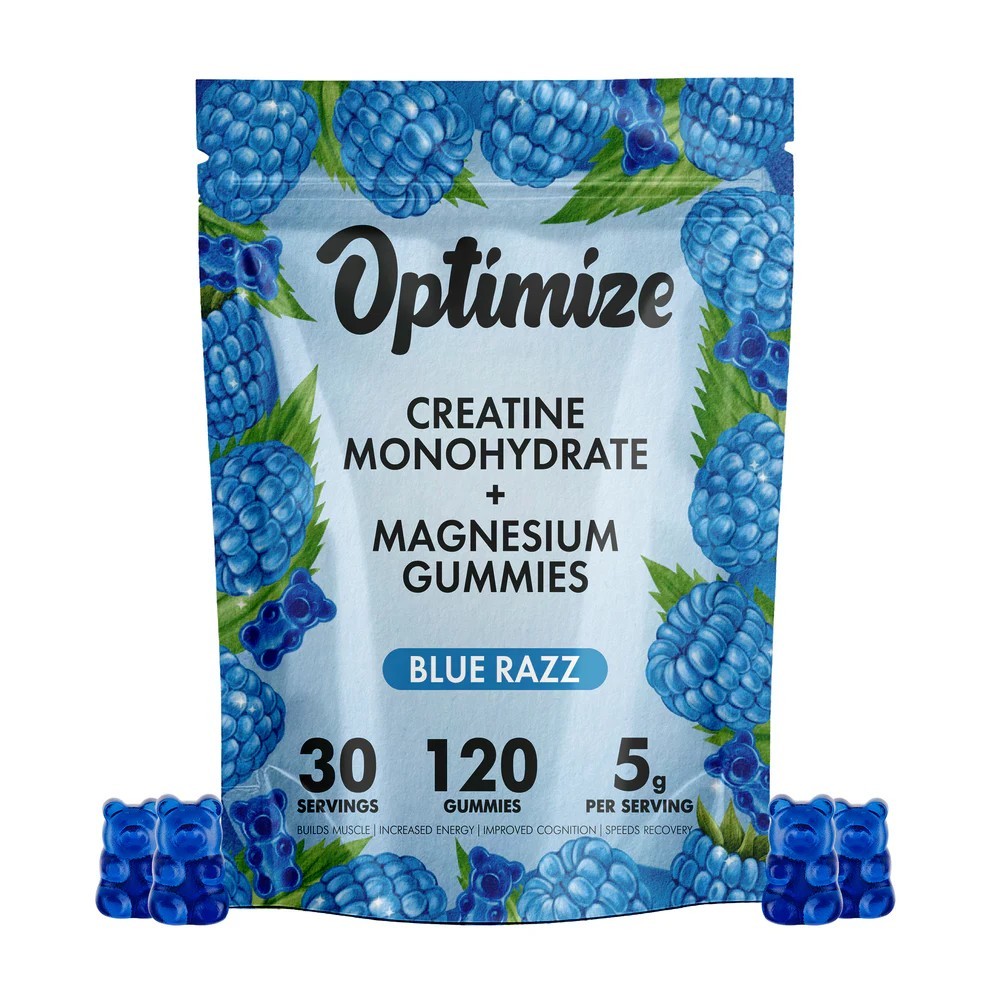 Blue Razz Creatine Monohydrate Gummies 120 Gummies w/ Magnesium Create Bloom