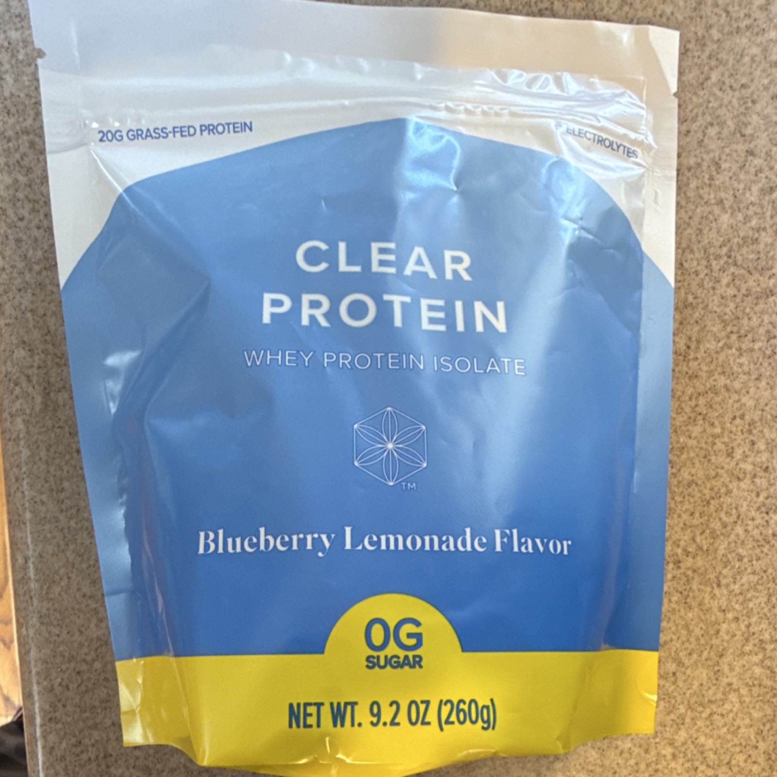 Clear Protein Whey Protein Isolate Blueberry Lemonade 0g Sugar Grass Fed 9.2oz