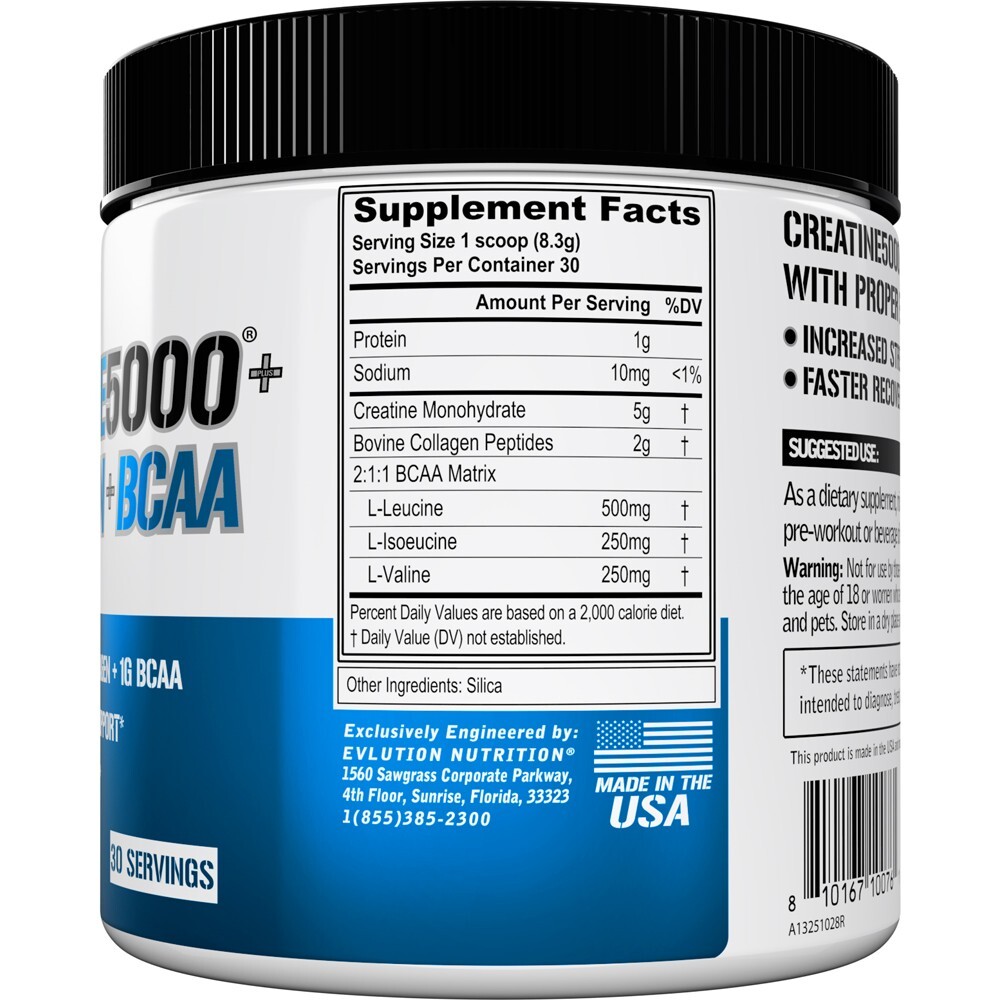 Evlution Nutrition Creatine 5000 + Collagen + BCAA – for Women – 30 Servings