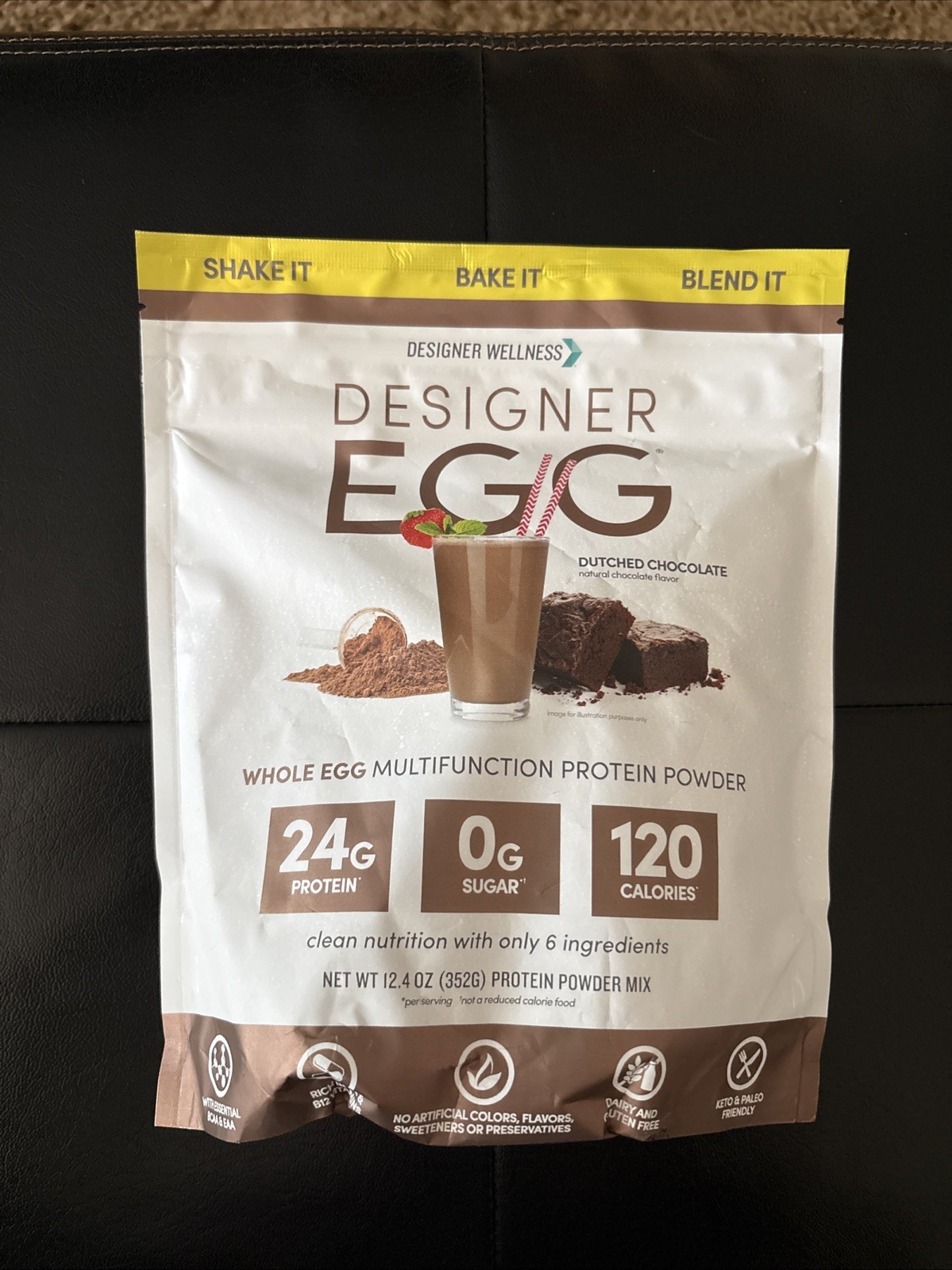 (6)Designer Egg Whole Egg Multifunction Protein Powder, Dutch Chocolate, 12.4 oz