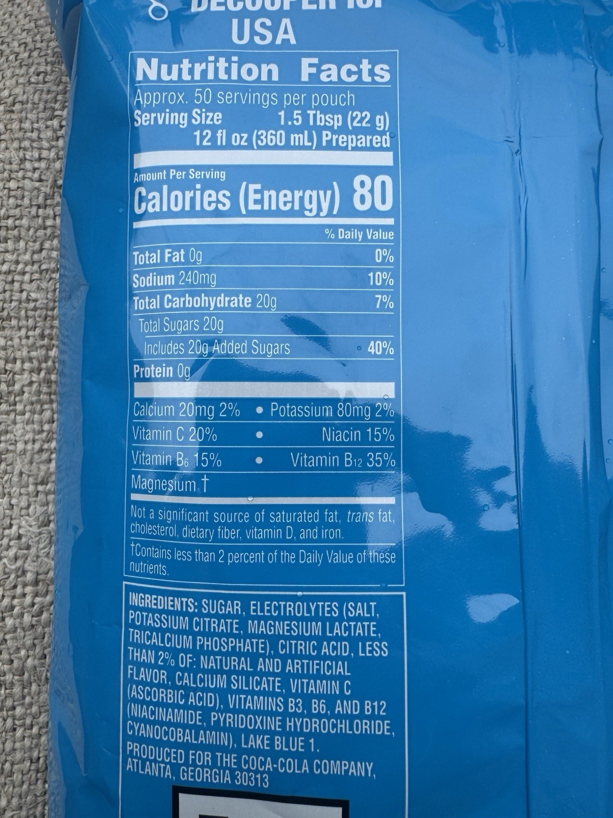 POWERADE 5 GALLON ION4 ELECTROLYTE SPORTS DRINK MIX POWDER MOUNTAIN BERRY BLAST!