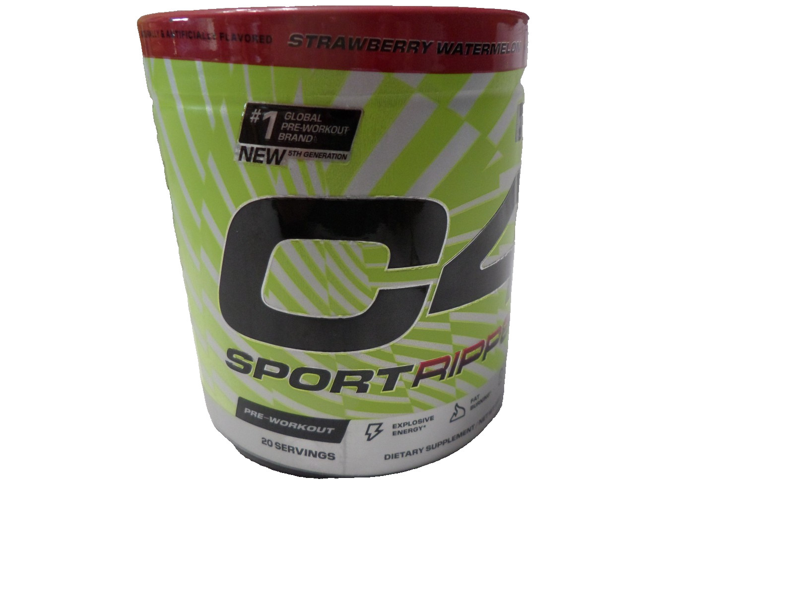 C4 Sport Ripped Pre-Workout Powder Strawberry Watermelon 20 Servings 07/2026