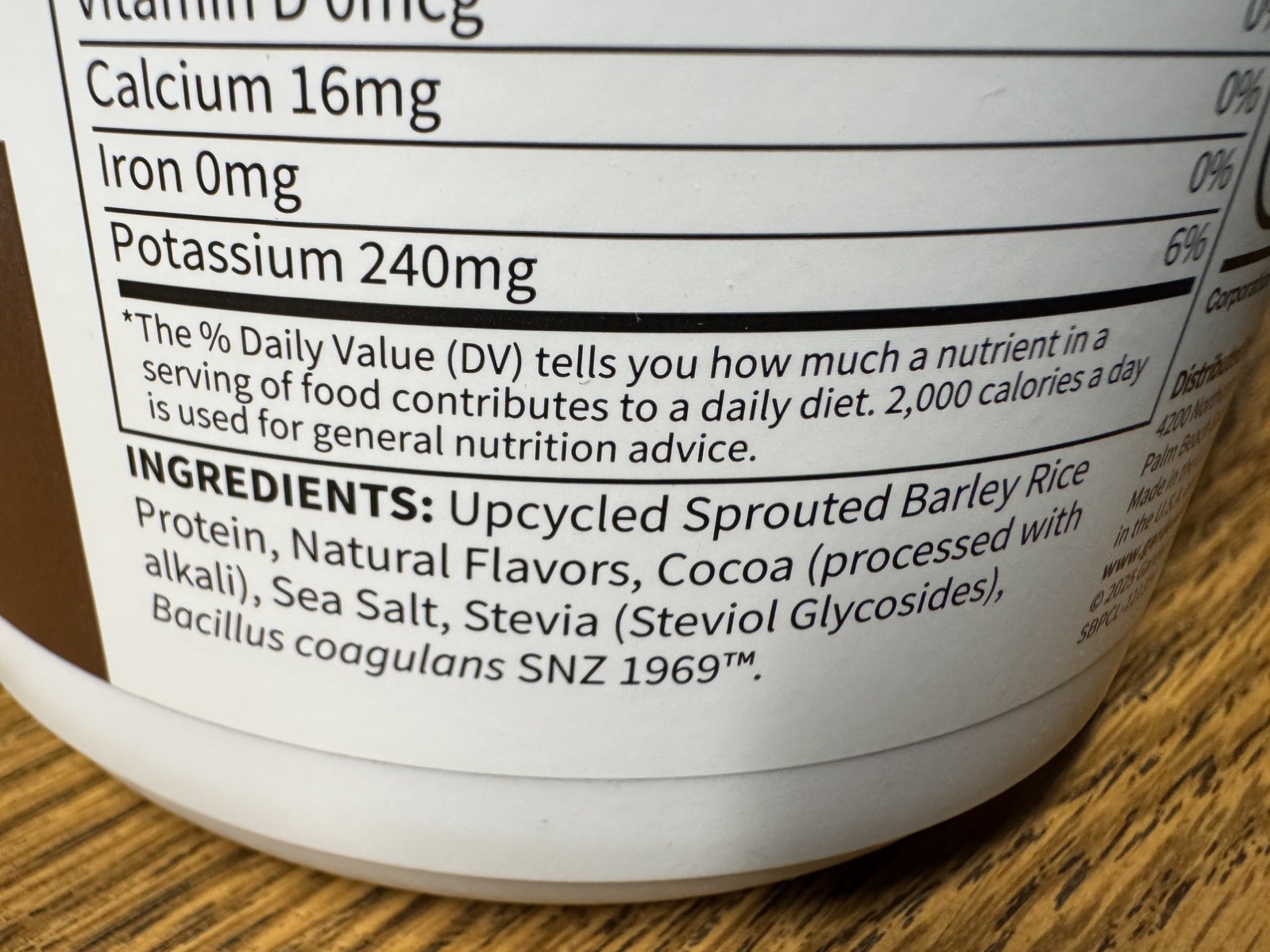 Garden of Life Plant-Based Sprouted Barley Protein Powder CHOCOLATE 20 Servings