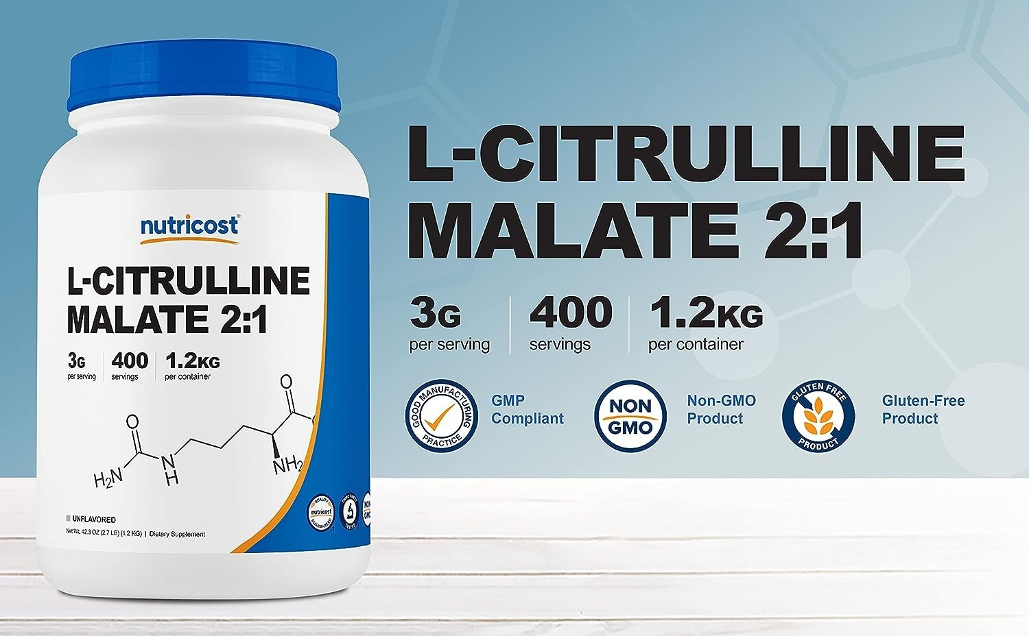 High Quality L-Citrulline Malate Powder – Energy Boost – 1.2KG + Scoop