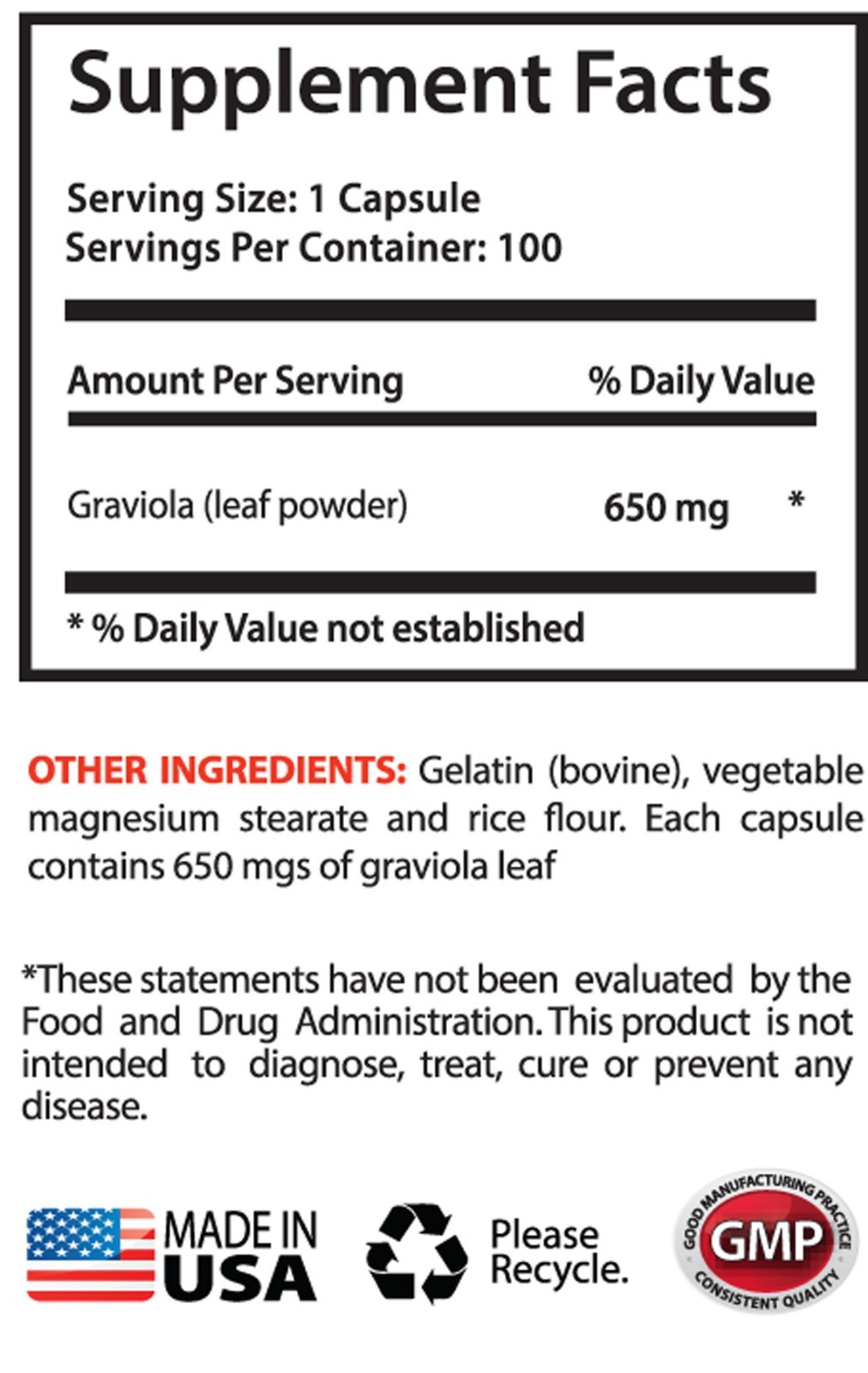 Soursop Fruit – Graviola 650 mg – High Fiber Content Boost Bowel Movements 2B