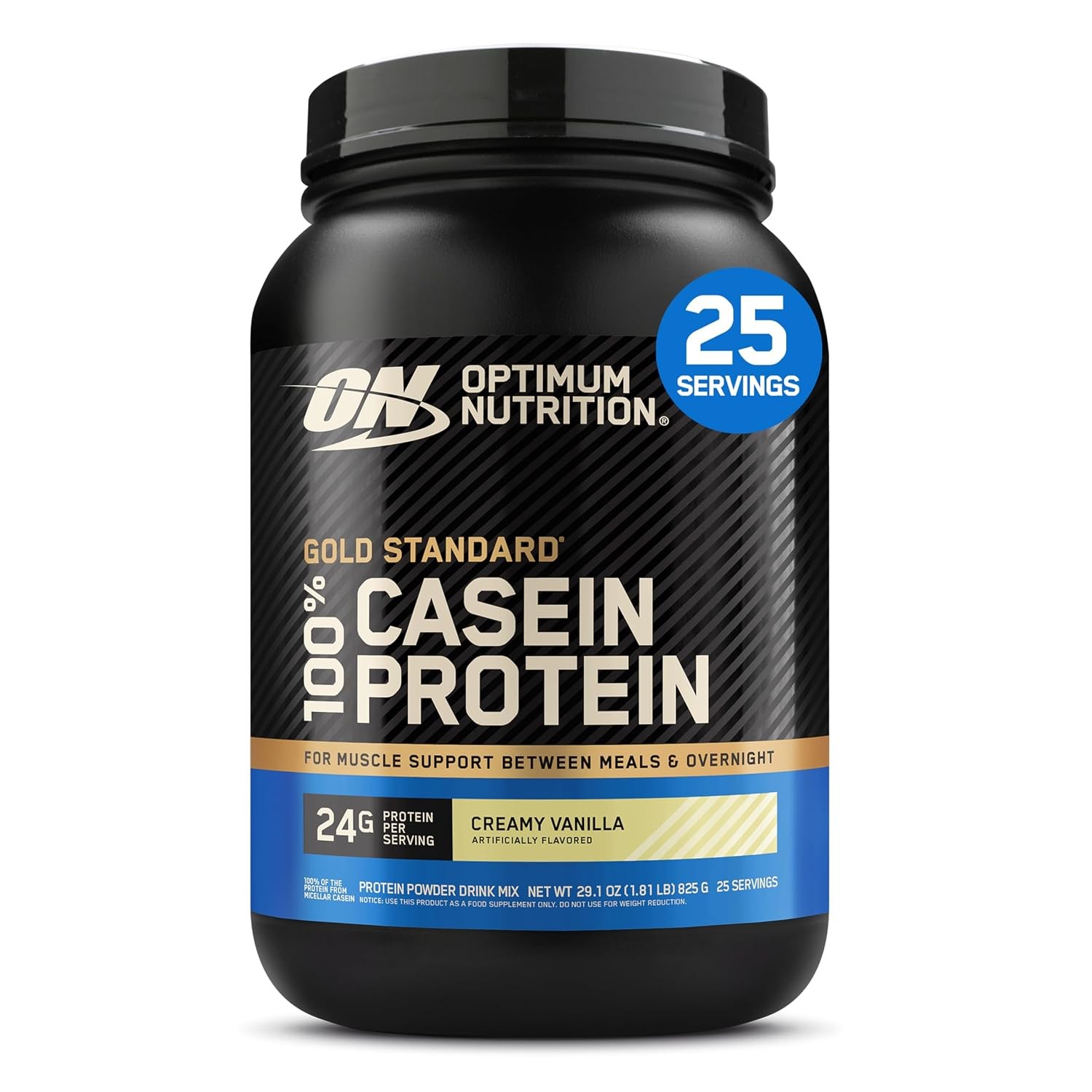 Optimum Nutrition 100% Micellar Casein Creamy Vanilla 2 Pound Slow Digest