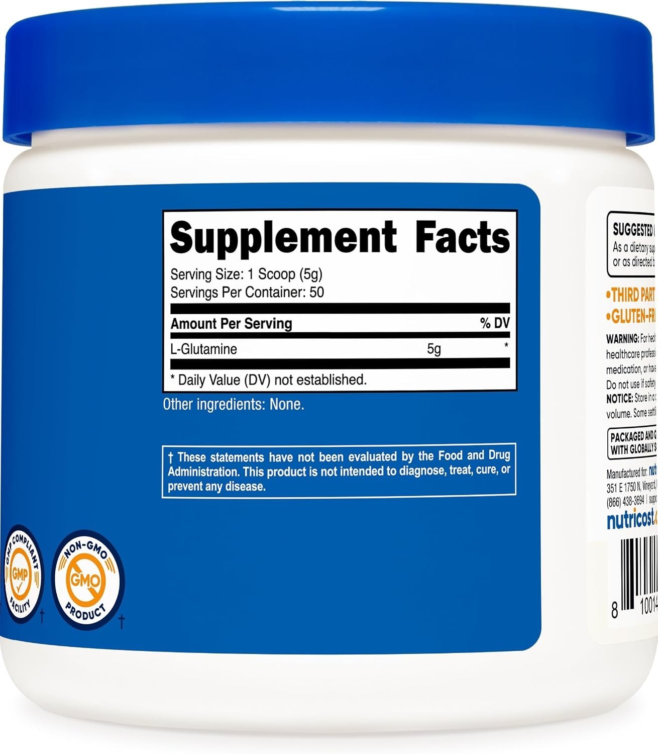 PureLute L-Glutamine Powder – 250g for Gut Support & Recovery